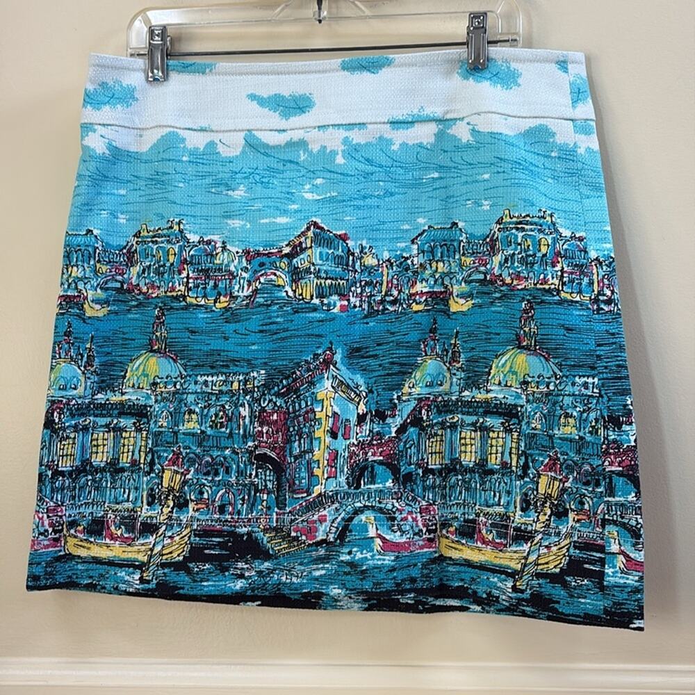 Talbots 12P Venice Italy print skirt